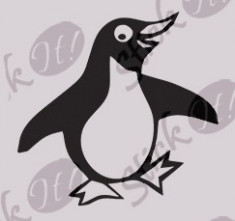 Pinguin_Tatuaj de perete_Sticker Decorativ_WALL-563-Dimensiune: 25 cm. X 23.8 cm. - Orice culoare, Orice dimensiune foto