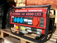 Generator de curent Honda, model EM 6500 CXS , putere 5, 5 kw, 220v si 380v, NOU, import Germania, LIVRARE GRATUITA foto