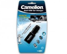 Incarcator Dual USB Car Charger Camelion DD801 foto