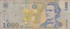 ROMANIA 1.000 lei 1998 - filigran BNR drept F!!! foto