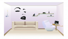 Face_Tatuaj de perete_Sticker Decorativ_WALL-590-Dimensiune: 35 cm. X 33.2 cm. - Orice culoare, Orice dimensiune foto