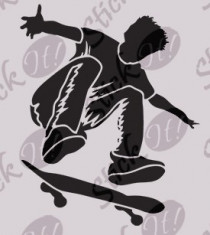 Skater_Tatuaj de perete_Sticker Decorativ_WALL-556-Dimensiune: 25 cm. X 20 cm. - Orice culoare, Orice dimensiune foto