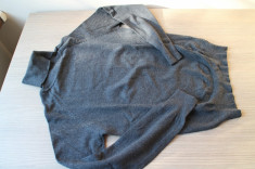 Bluza cu guler roll de la Zara, gri-antracit, din bumbac foto