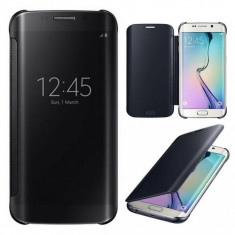 HUSA SAMSUNG GALAXY S6 edge FLIP BLACK NEAGRA CASE SMART VIEW ACTIVA + FOLIE foto