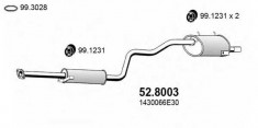 Amortizor zgomot mijloc/spate SUZUKI SWIFT Mk II hatchback 1.0 - ASSO 52.8003 foto