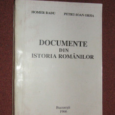 Documente din istoria romanilor- Homer Radu ,Petru - Ioan Orha