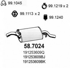 Toba esapament finala VW GOLF Mk II 1.3 - ASSO 58.7024 foto