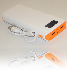 Baterie externa cu dubla ie?ire USB Power Bank 25000mAh cu lanterna pentru telefon, iPad, iPod, tableta foto