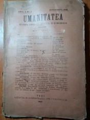 revista umanitatea octombrie 1920 ( revista literara ,sociala si stiintifica )