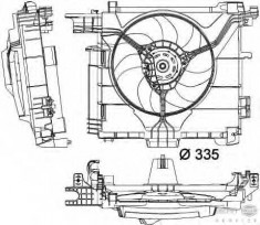 Ventilator, radiator SMART FORTWO cupe electric drive - HELLA 8EW 351 041-181 foto