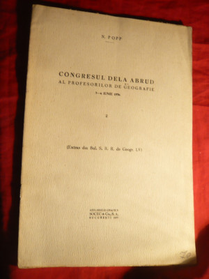 N.Popp - Congresul de la Abrud al Profesorilor de Geografie -Ed. 1937 foto