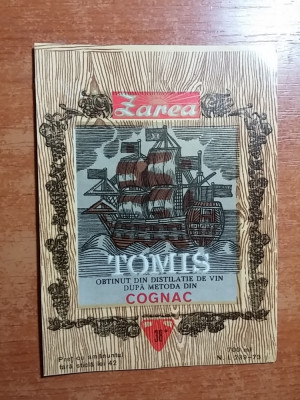 eticheta veche cognac tomis anul 1974 foto