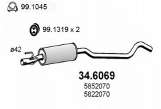 Toba esapamet intermediara OPEL VITA B 1.0 i 12V - ASSO 34.6069 foto