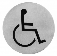 Semn indicator persoane cu dizabilitati (din inox), ? 7.5 cm foto