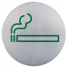 Semn indicator loc pentru fumat/fumatori (din inox), ? 16 cm foto