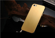 Husa protectie iPhone 4, 4s - 100% aluminiu finisat, 0.3 mm, nu piele, AURIU foto