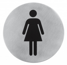 Semn indicator toaleta femei (din inox), ? 7.5 cm foto