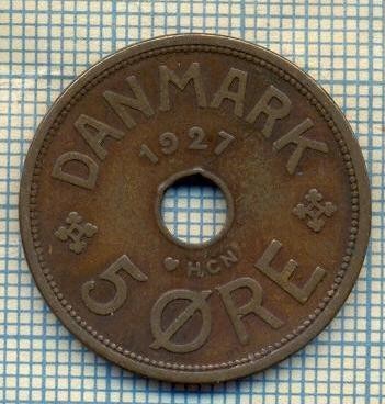 6095 MONEDA - DANEMARCA (DANMARK) - 5 ORE - ANUL 1927 -starea care se vede foto