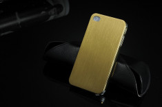 Husa iPhone 4, 4s lux - 100% aluminiu finisat, 0.3 mm grosime, nu piele, GOLD foto