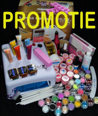 Kit unghii manichiura pedichiura uv profesionala KIT COMPLET foto