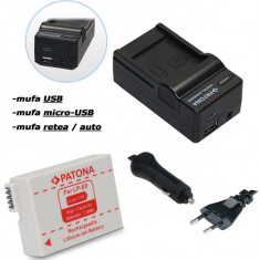 PATONA | Incarcator 4in1 USB + Acumulator pt CANON EOS LP-E8 LPE8 LP E8 | 950mAh foto