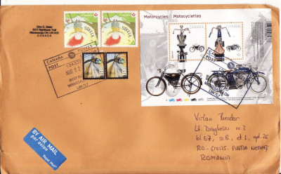 Plic circulat Canada- Romania- tema motociclete foto