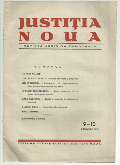 JUSTITIA NOUA - revista juridica democrata, 1947