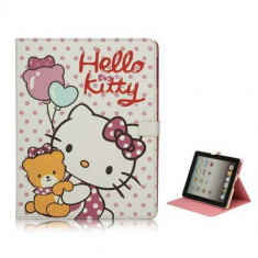 Husa iPad 2 Wi-Fi + 3G Polka Dot Hello Kitty Din Piele Cu Stand foto