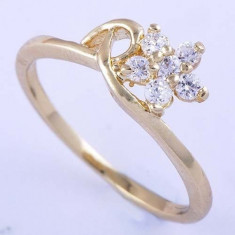 Superb inel 9k GOLD FILLED cu ZIRCON CZ. Marimea 6.5 foto