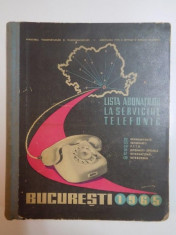 LISTA ABONATILOR LA SERVICIUL TELEFONIC DIN BUCURESTI , 1965 foto