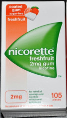 SUPER OFERTA!Guma Nicorette 2 mg FreshFruit. Cutie 105 bucati. foto