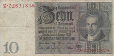 GERMANIA 10 marci 1929 VF!!! foto