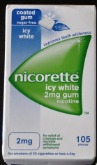 SUPER OFERTA!Guma Nicorette Icy White 2 mg.Nicotina.Cutie 105 gume. foto