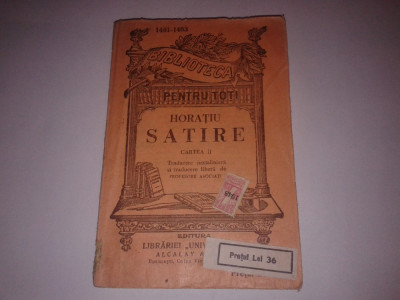 HORATIU - SATIRE ~ cartea II , B.P.T. nr.1461 - 1463 ~ foto