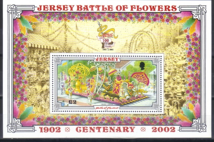 JERSEY 2002, Aniversari - 100 de ani batalia cu flori, serie neuzata, MNH