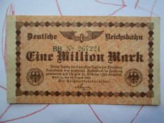 1 milion mark 1923 Germania / million marci germane Deutsche Reichsbahn 267221 foto