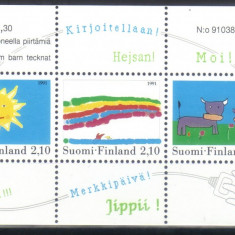 FINLANDA 1991, Desene de copii, Fauna, serie neuzata, MNH