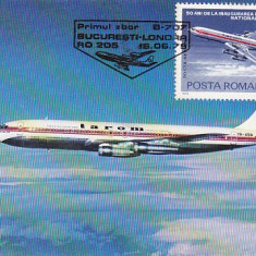 bnk fil Maxima - Primul zbor Boeing 707 Bucuresti -Londra 1979