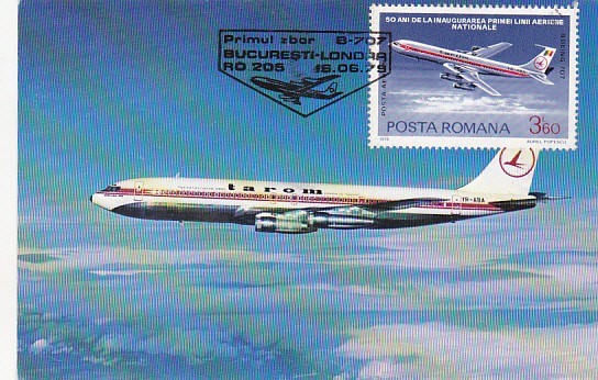 bnk fil Maxima - Primul zbor Boeing 707 Bucuresti -Londra 1979