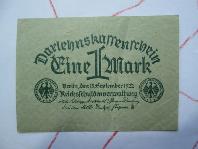 1 mark 1922 Germania o marca germana foto
