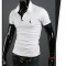 Tricou Casual SlimFit Polo Cambrat Alb Negru Bleumarin LICHIDARE STOC!!!