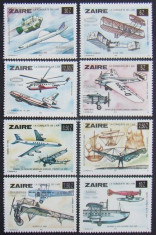 ZAIR 1978 - AVIATIE 8 VALORI, NEOBLITERATE - ZA 026 foto