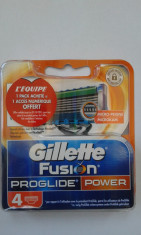 REZERVE GILLETTE FUSION PROGLIDE POWER 4 BUC ORIGINALE 100% foto