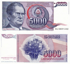 IUGOSLAVIA 5.000 dinara 1985 UNC!!! foto