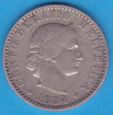 (M707) MONEDA ELVETIA - 20 RAPPEN 1884 foto