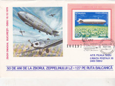 bnk fil Aerofilatelie - plic ocazional - 50 ani de la zborul zeppelinului LZ-127 foto