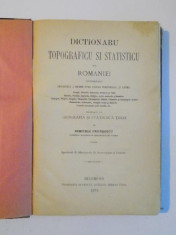 DICTIONARU TOPOGRAFIC SI STATISTIC AL ROMANIEI de DIMITRIE FRUNZESCU ,BUCURESTI 1872 foto