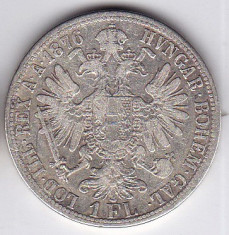 1 Florin Forint Gulden 1876 Austria Ungaria argint 12,3 gr. puritate 900/1000 foto