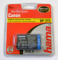 Acumulator Hama Canon BP-315 Li-Ion 7.4V 11.1Wh 1500mA foto