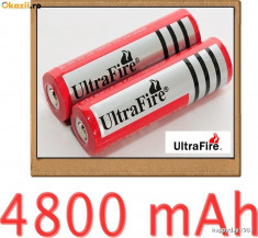Acumulator lanterna li- ion UltraFire18650 3,7V 4800 mAh - reincarcabil foto